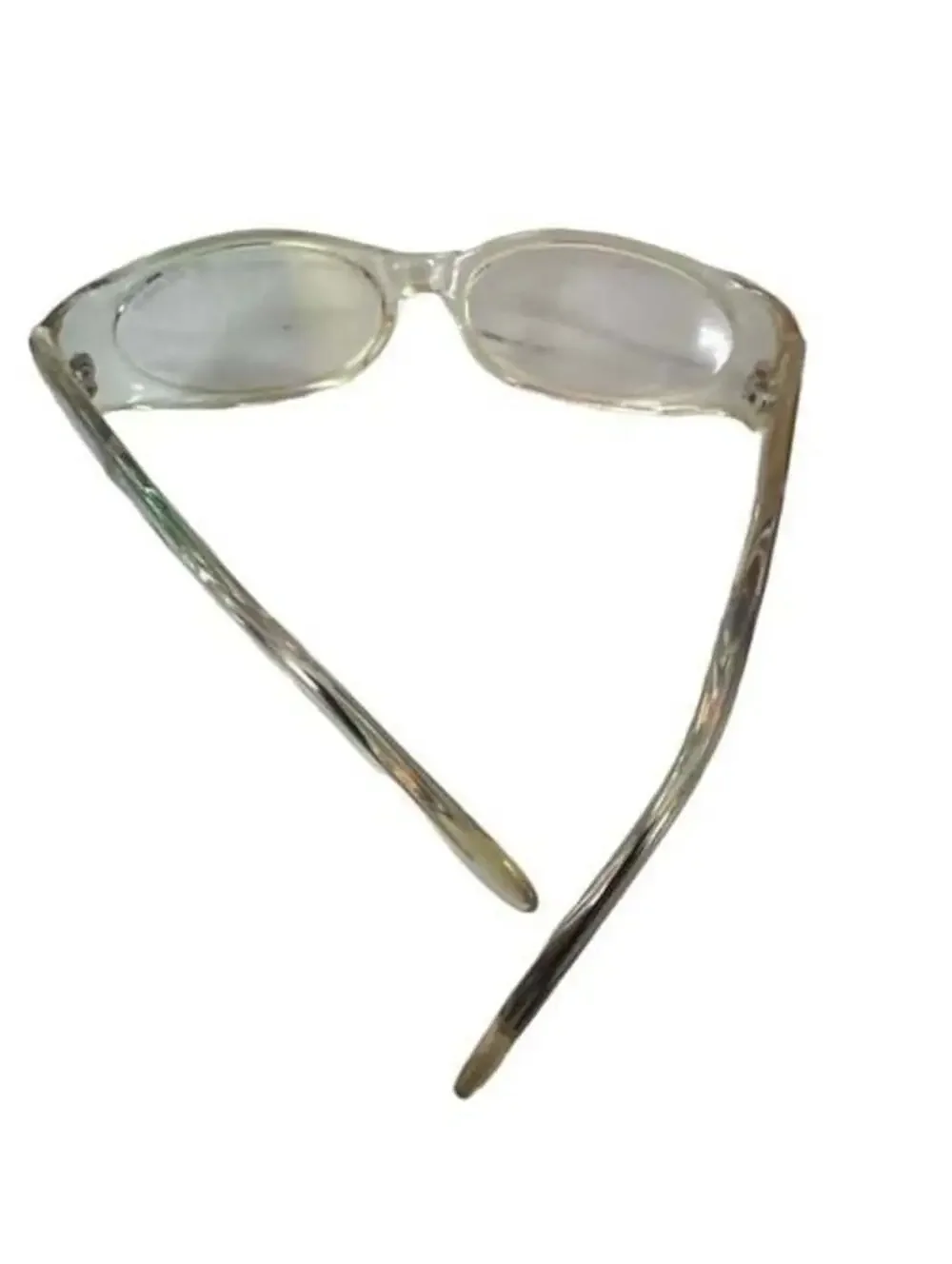 Y2K Polo Jeans Co. Clear Acetate Oval Frame Eyeglasses Frames only.